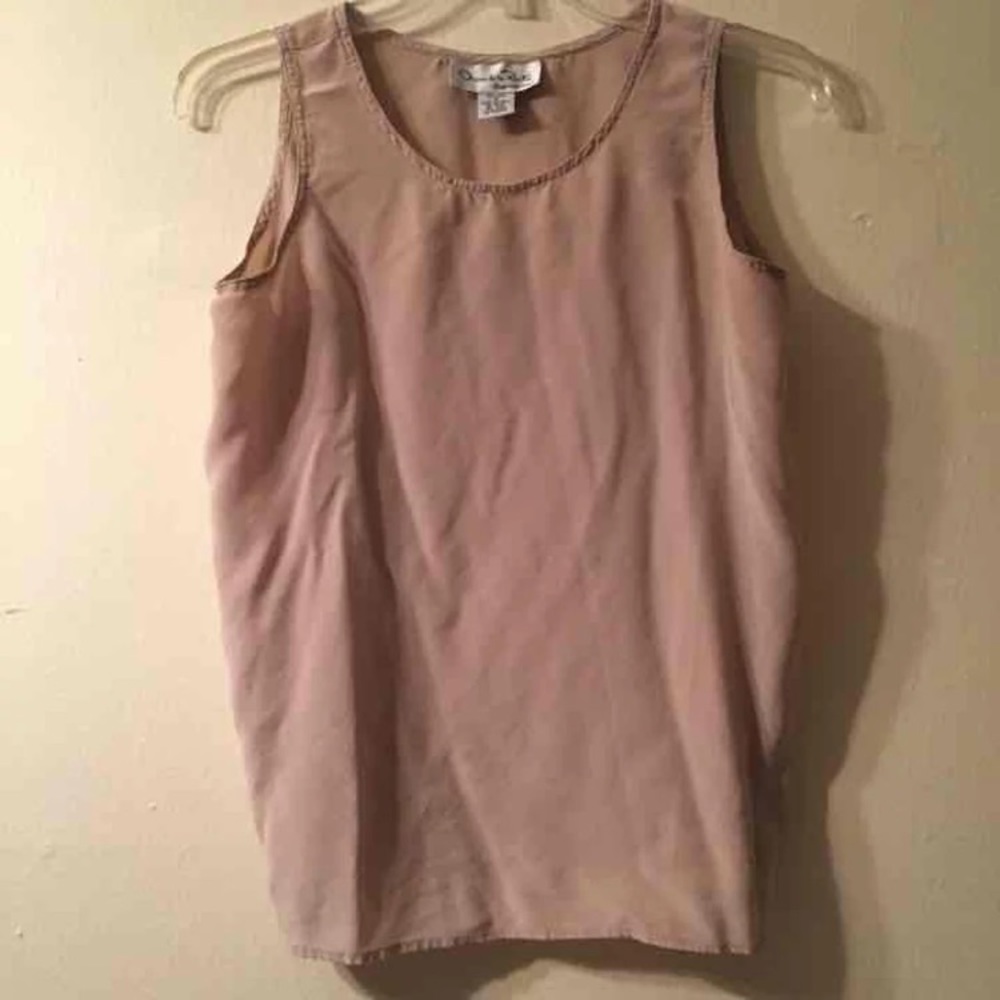 Oscar de la Renta silk S nude blouse